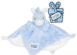 VIB- Pluche Knuffeldoekje Unicorn-Licht blauw