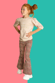 Studio Chill-Meisjes sweater Sofia met korte mouwen-Zand