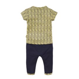 Dirkje-Meisjes babyset- 2 pce -Navy-geel