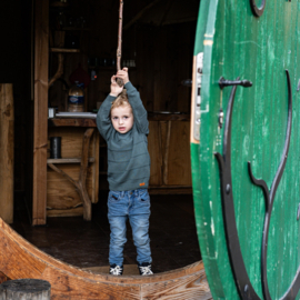 Koko Noko-Jongens Sweater met ronde hals-Donker Groen