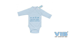 VIB-Boys Romper Remove baby before washing-Licht Blue