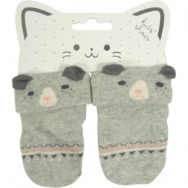 Klijn-Baby sokken diertje- grijs
