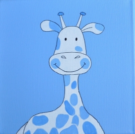 De Giraf, acrylverf op canvas doek