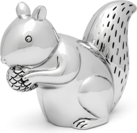 Zilverstad-Unisex Spaarpot eekhoorn-Silver