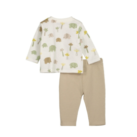 Blue Seven-Jongens 2 dlg set- shirt en broek-Off white