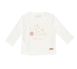 Little Dutch-T-Shirt Long Sleeves Flowers-White