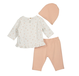 Blue Seven-Meisjes 3 dlg set- shirt-broek-muts-Off white