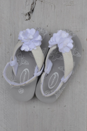 Libaco-Girls Flip-flops with flower -white