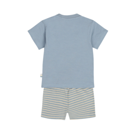 Dirkje-Jongens 2 pc set, T-shirt, Shorts-Blauw