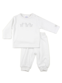 Dirkje-Baby Unisex pre 2-pce Babysuit Giraffe-White