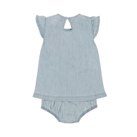 Dirkje-Meisjes 2 pce babypakje ss-Blauwe jeans