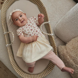 Dirkje-Meisjes 2 pce babysuit ss + headband-Licht koraal