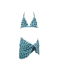 Lentiginni-Meisjes Bikini + pareo dots- licht blauw