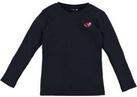 Studio Chill-Meisjes t-shirt ls Fossie-Navy