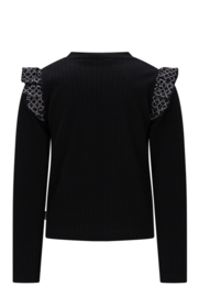 Moodstreet-Meisjes SENNA shoulder-ruffle top-zwart