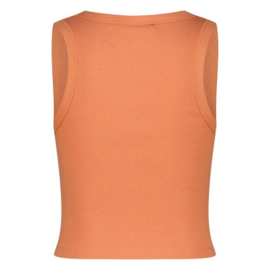 Vingino -Meisjes Basic T-shirt rib-Baked Bruin-oranje