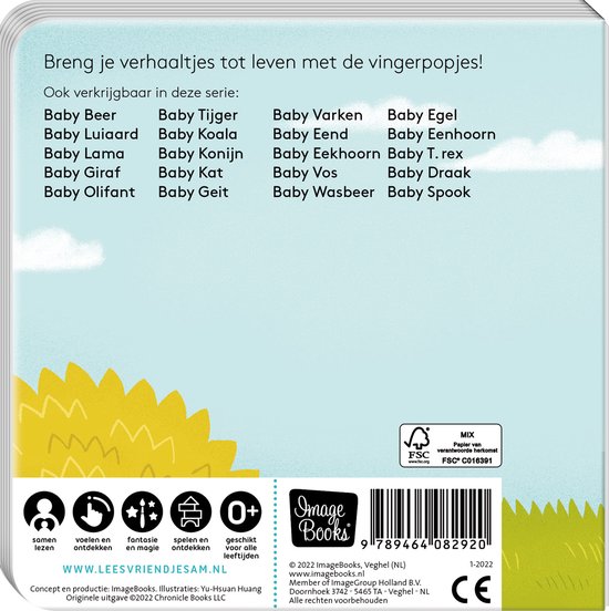 Image Books-Vingerpopboek-Baby Hond-Multi Color