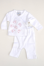 LPC-Baby Girls pre 2pce Babysuit Sheep- White-Rose