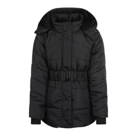 No Way Monday-Girls Jacket with hood water repellent-Black