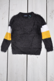 Blue Seven-Kids Girls knitted pullover- Black