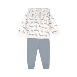 Dirkje-Jongens 3 pc set, Cardigan, T-shirt, Jogging trousers-Off white