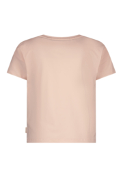Moodstreet-Meisjes  ZILVEREN OYEAH-cirkel T-shirt-Licht roze