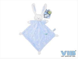 VIB-Jongens Pluche Knuffeldoekje konijn Glow in the dark -Blauw