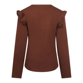 No Way Monday-Meisjes T-shirt ls-Bruin