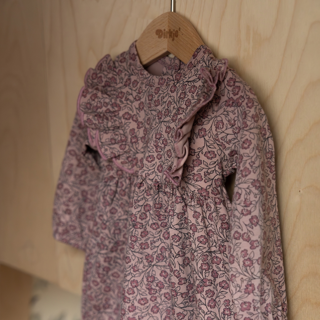 Dirkje-Meisjes 2 pce babypakje ls  licht mauve