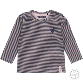 Dirkje-Baby Girls  t-shirt l.s Bio Cotton-Navy-Light pink