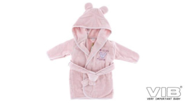 VIB-Badjas met Oortjes I'M BEARY CUTE-Rose smoke