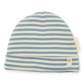 Little Dutch - Babymuts -Steen blauw streep 0-3m