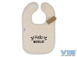 VIB-Slabbetje Hello World- Beige