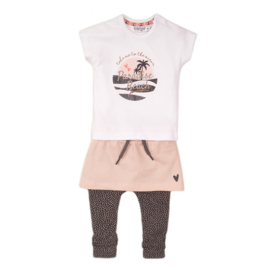 Dirkje-Meisjes babyset- 3 pce-Wit-roze en wit-grijs