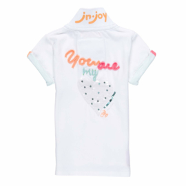 JnJoy-Girls Poloshirt My Heart-White