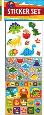 Stickerset - Dino- meerdere kleuren