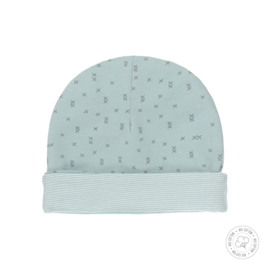 Dirkje-Baby Unisex hat reversible Bio Cotton-Aqua green + off white