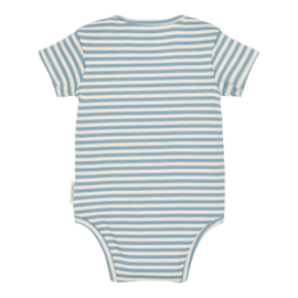 Little Dutch -Romper korte mouw blauw Stone Blue stripe