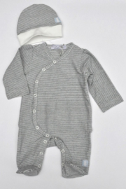 Dirkje-Baby Boys pre 1-pce Babysuit + hat- Navy Stripe