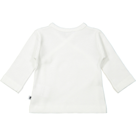 Klein Baby-T-Shirt lange mouw met overslag-Gebroken wit