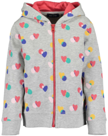 Blue Seven-Kids Girls knitted sweat jacket- grey melee aop orig