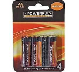 CW-Batterijen Powerful Alkaline AA bls4-multi color