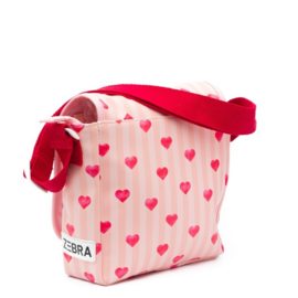 Zebra-Kinder Girls Flaptasje - Stripes & Hearts-Rose