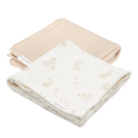 Little Dutch-Swaddle doeken 70x70 baby Bunny-Beige