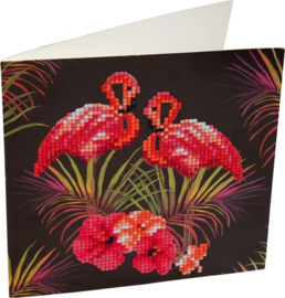 Craft Buddy- Card Kits-Diamond Painting Flamingos - Multi Color