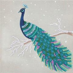 Craft Buddy- Card Kit-Diamond Painting Pretty Peacock- Multi Color