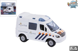 Kids Globe Die Cast pull back politie 8 cm-White