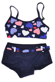 Lentiginni-Girls Toddler bikini tanktop Dots- Blue