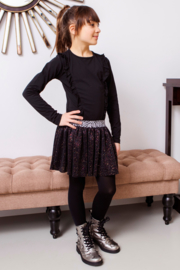 B.Nosy-Girls dress with flock aop top and sequince skirt -Black zebra