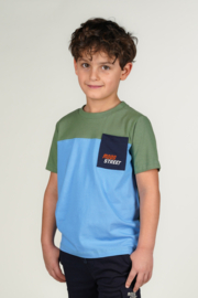 Moodstreet-Jongens  LEX borstzakje T-shirt-Koel kaki